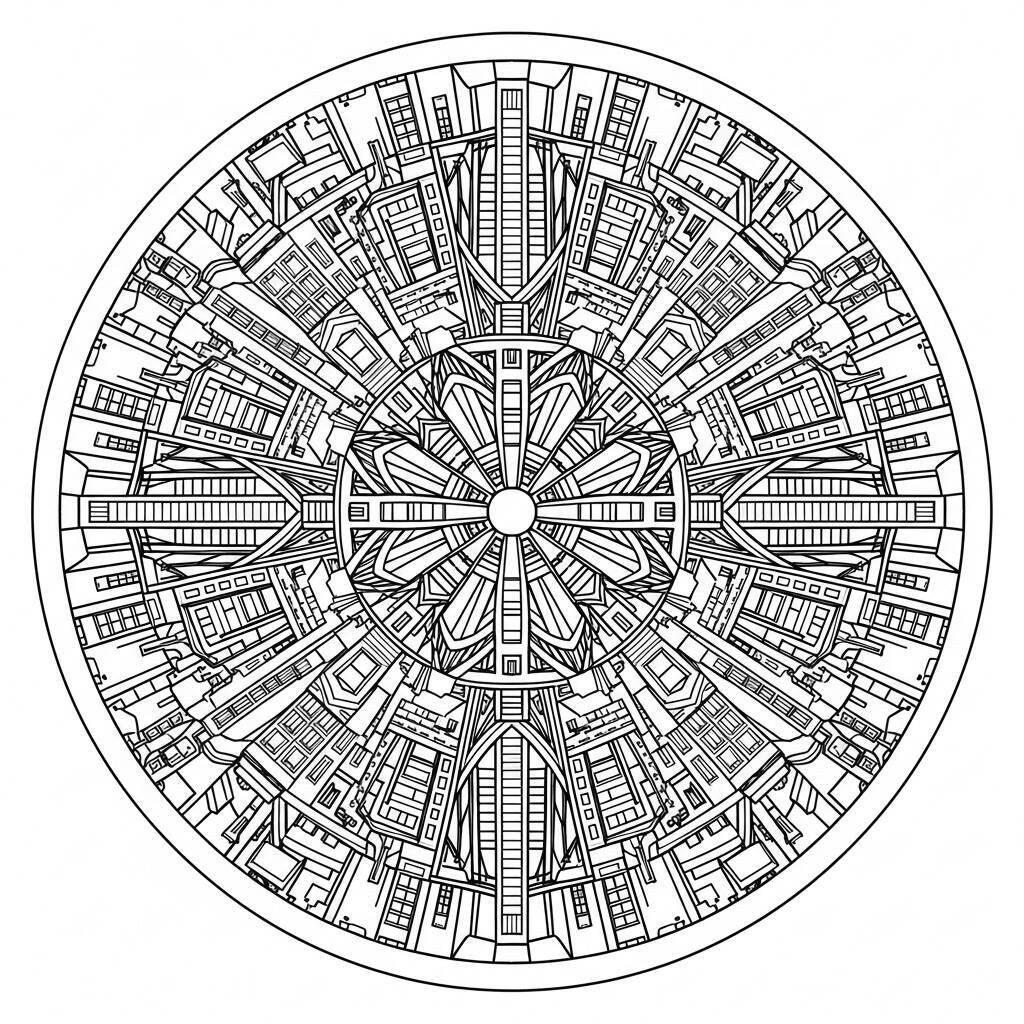 Städte-Mandala-Malseite