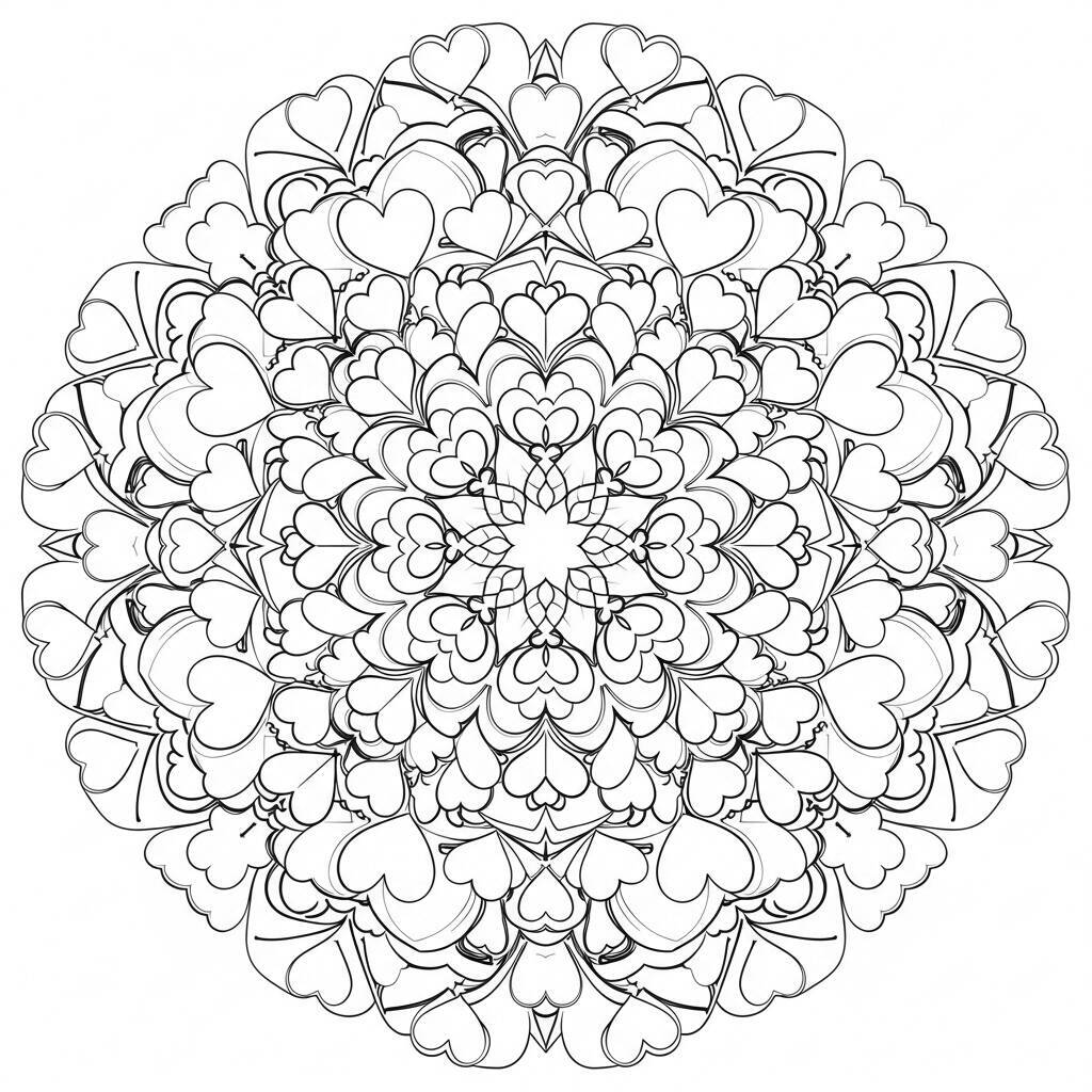 Mandala der Herzen Malseite