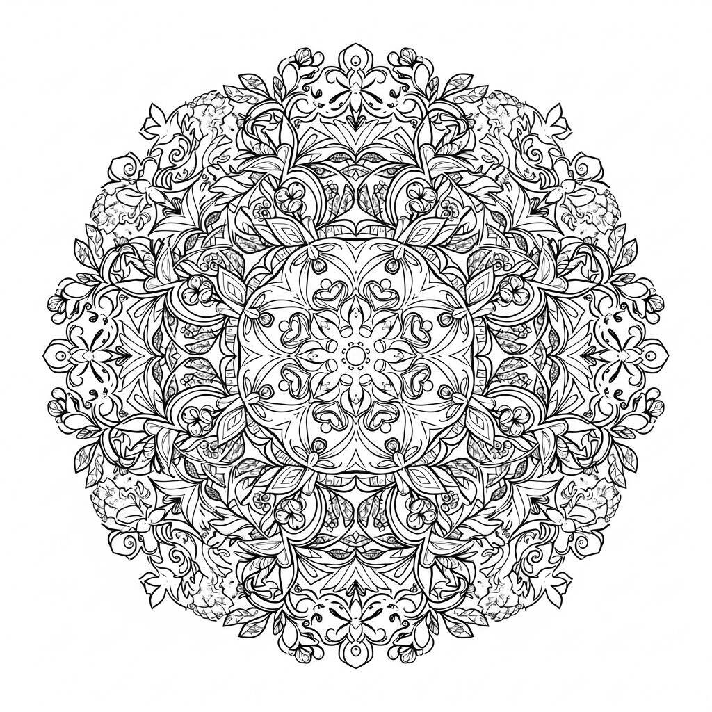 Fantasie-Mandala-Malseite