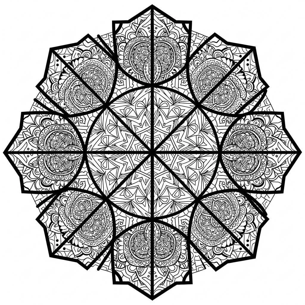 Desenho de Mandala de Mandalas para Colorir