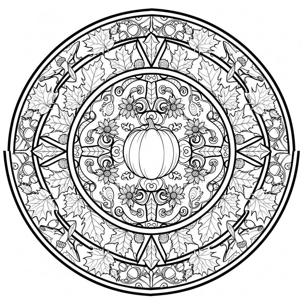Herbst-Mandala-Malseite