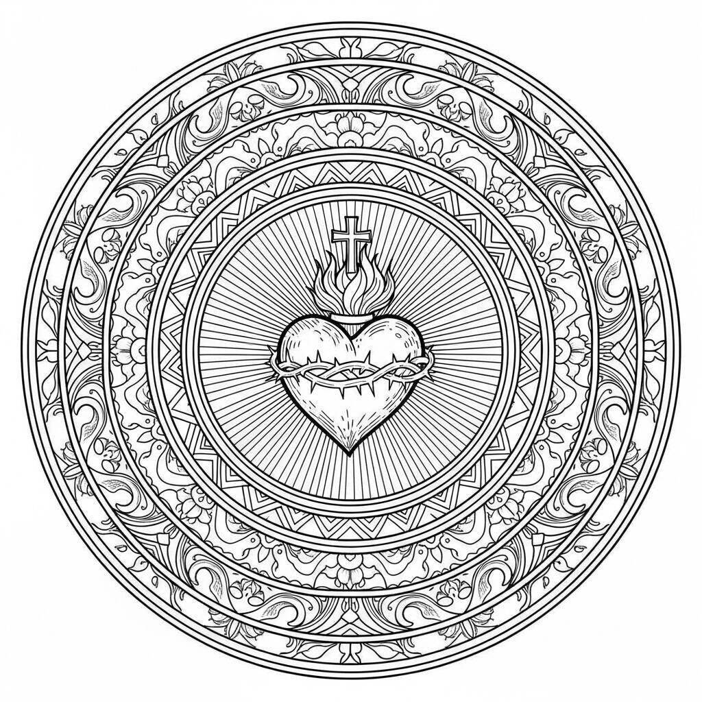 Herz-Jesu-Mandala-Malseite