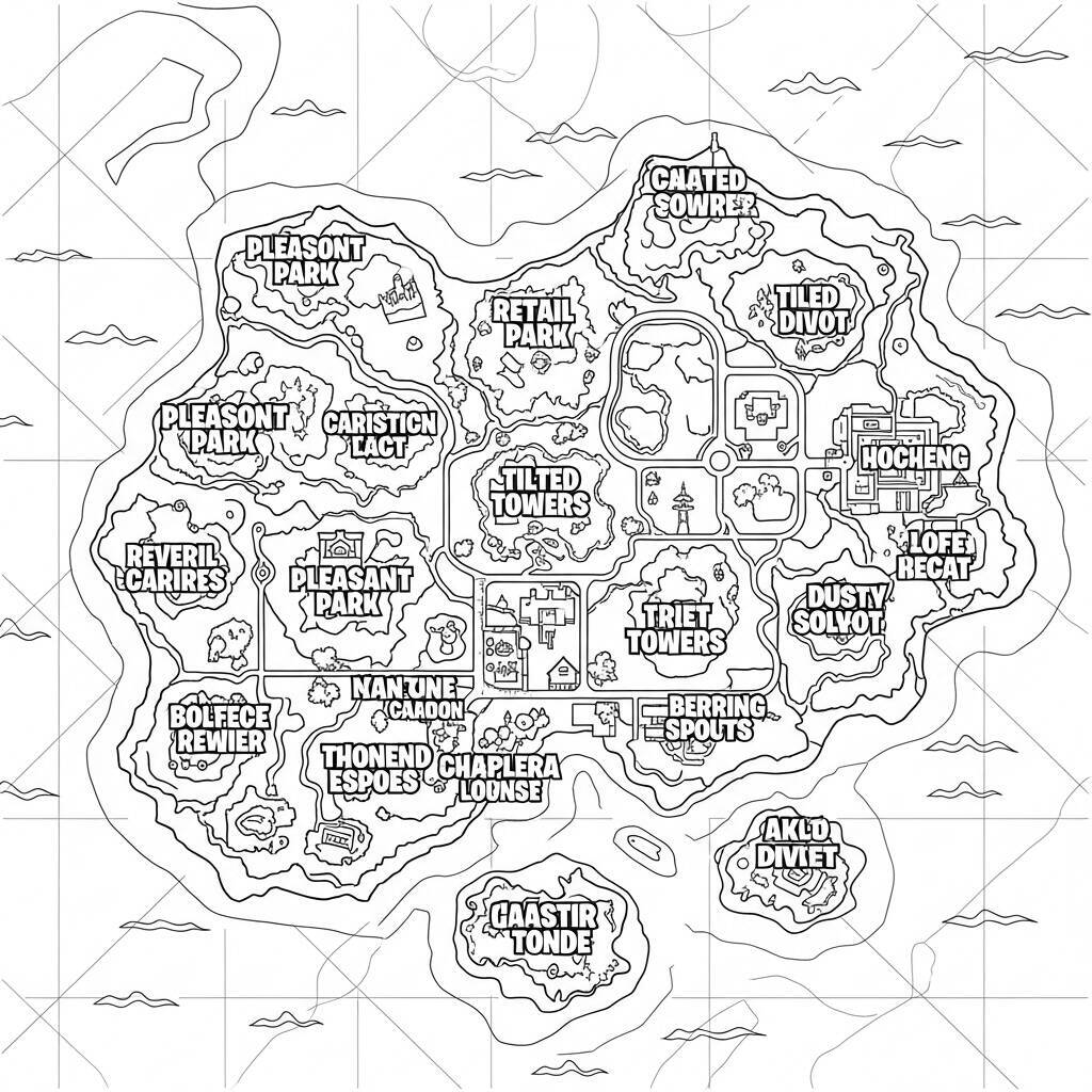 Fortnite Maps Coloring Page