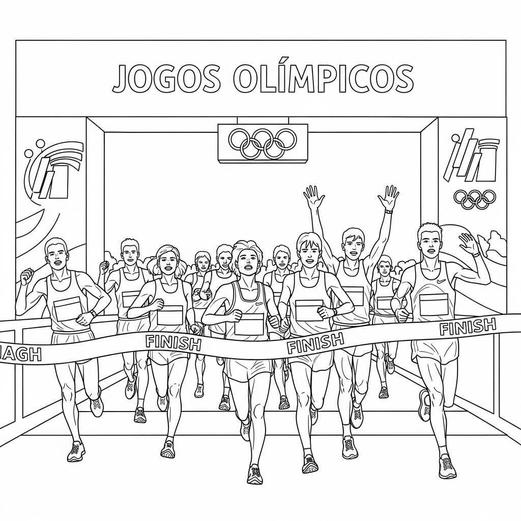 Desenho de Maratona para Colorir