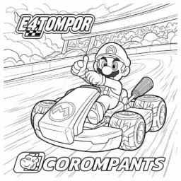 Desenho de Mario Kart em um campeonato para Colorir