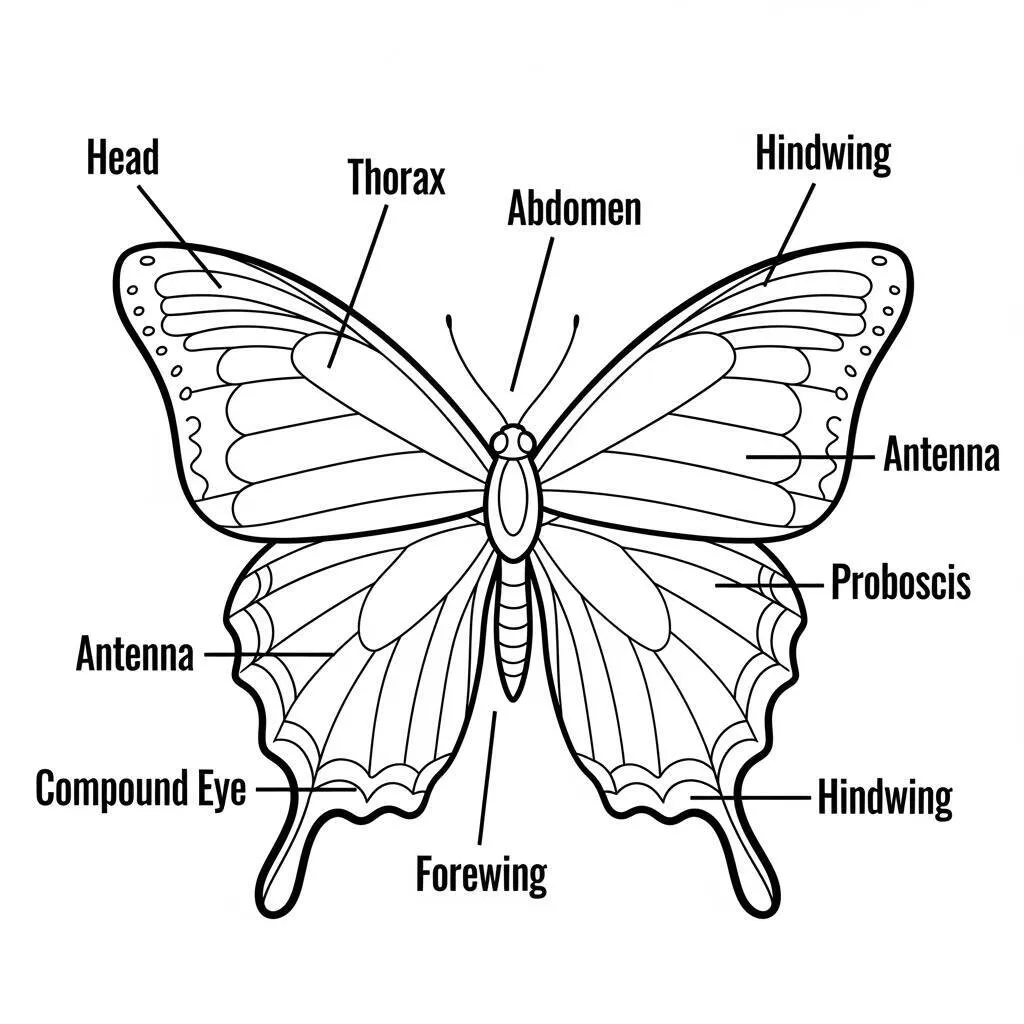 Desenho de Mariposa para Estudantes para Colorir