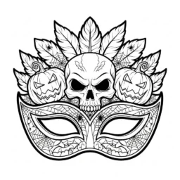Desenho de Máscara de Carnaval de Halloween para Colorir