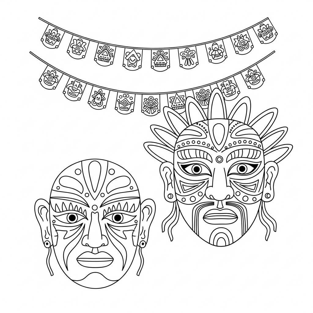 Desenho de Máscaras para Colorir