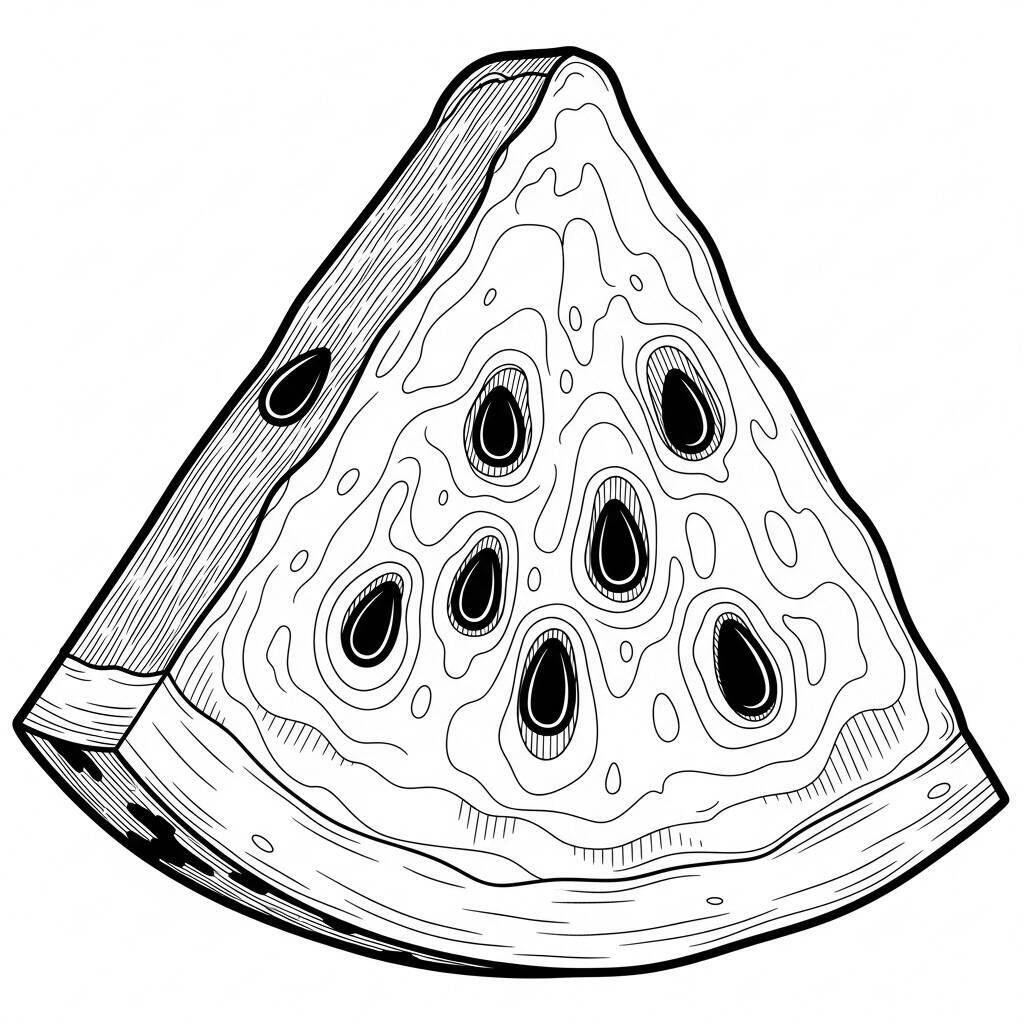 Realistische Wassermelonen-Malseite