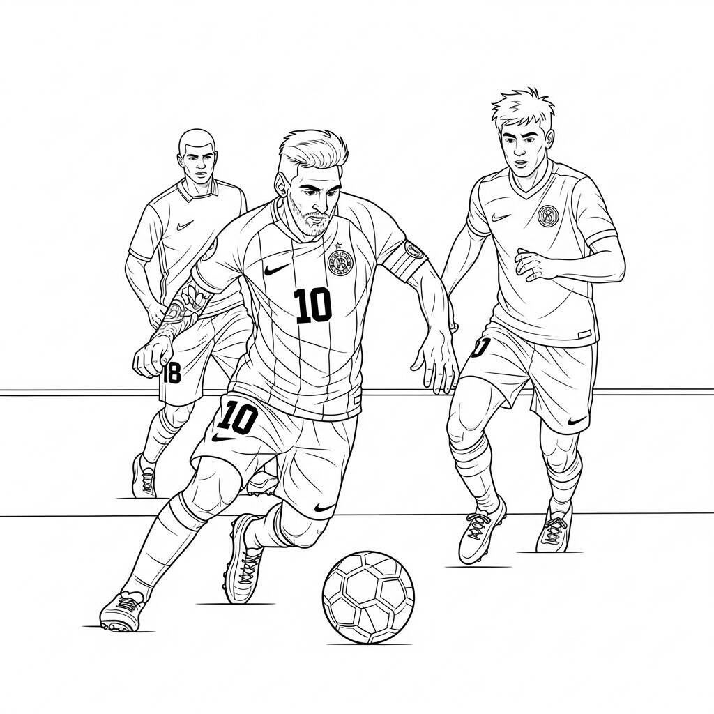 Malvorlagen Messi in Aktion