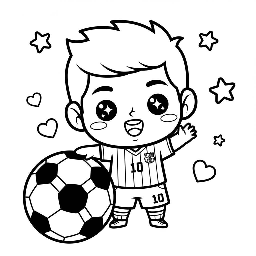 Messi-Malseite im Kawaii-Stil
