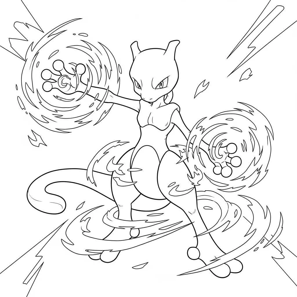 Desenho de Mewtwo para Colorir