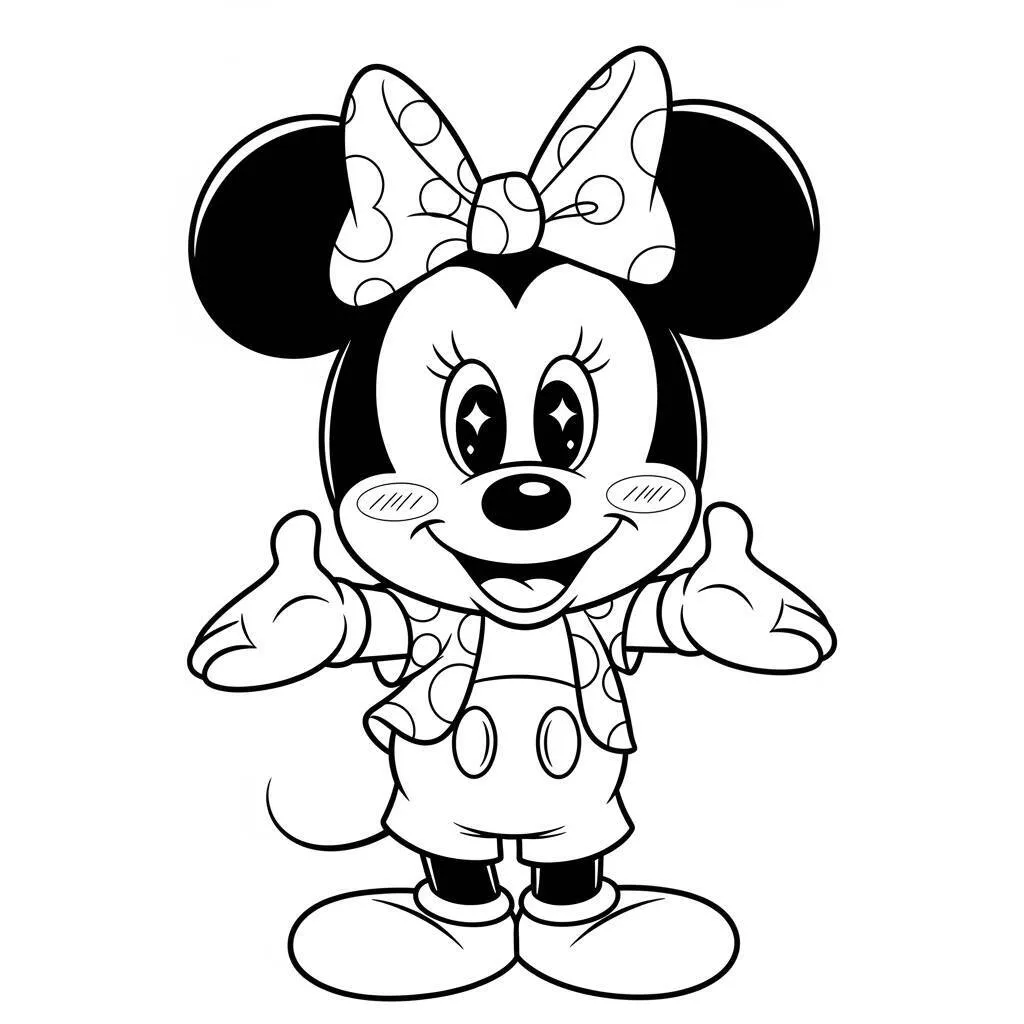 Desenho de Mickey Mouse Kawaii para Colorir