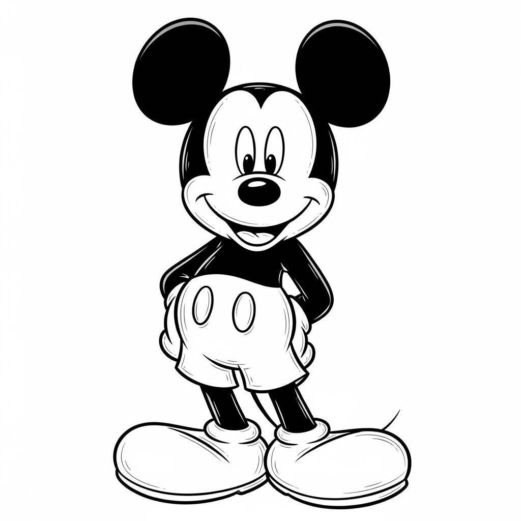 Desenho de Mickey Mouse Realista para Colorir