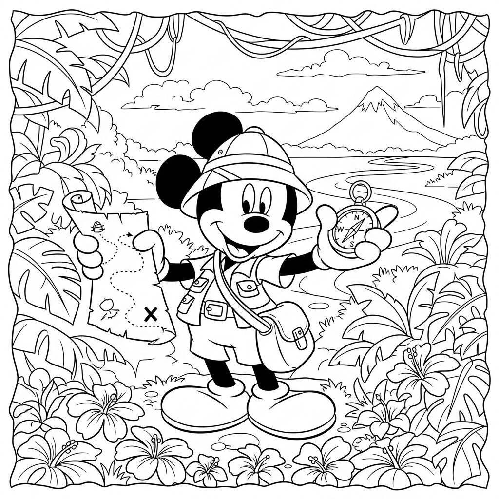 Desenho de Mickey Mouse em Aventura para Colorir