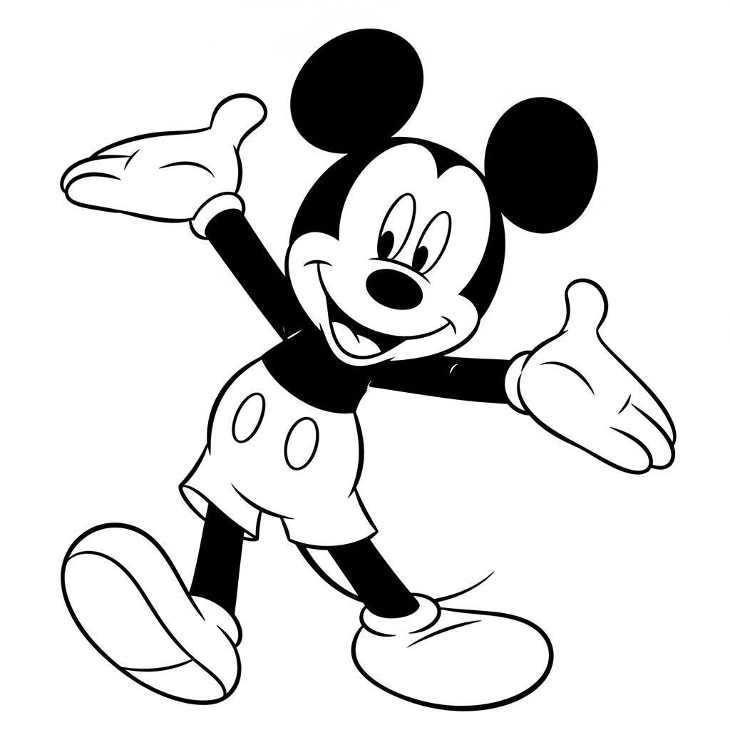 Desenho de Mickey Mouse para Crianças para Colorir