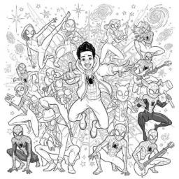 Miles Morales and the Spider-Verse Coloring Page