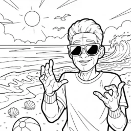 Desenho de Miles Morales e o Verão para Colorir