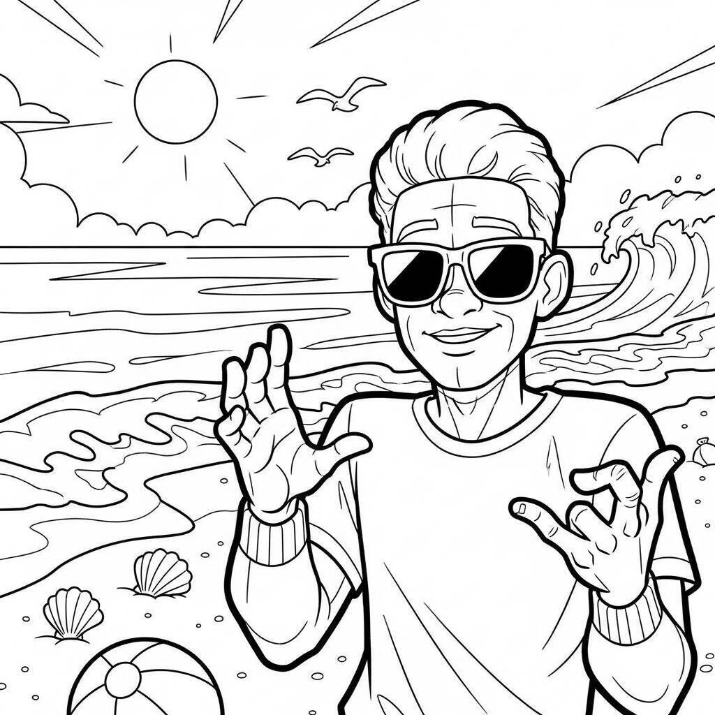 Desenho de Miles Morales e o Verão para Colorir
