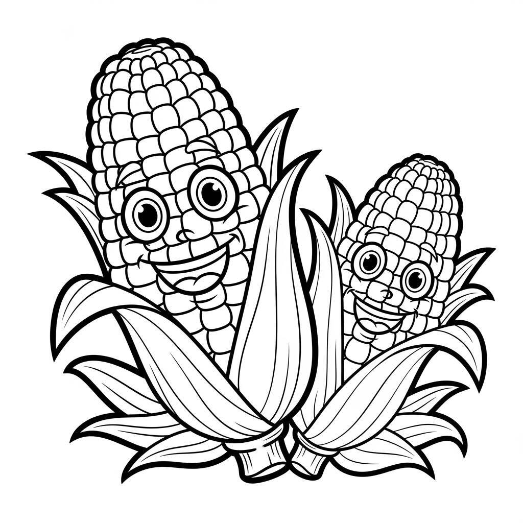 Desenho de Milho para Colorir