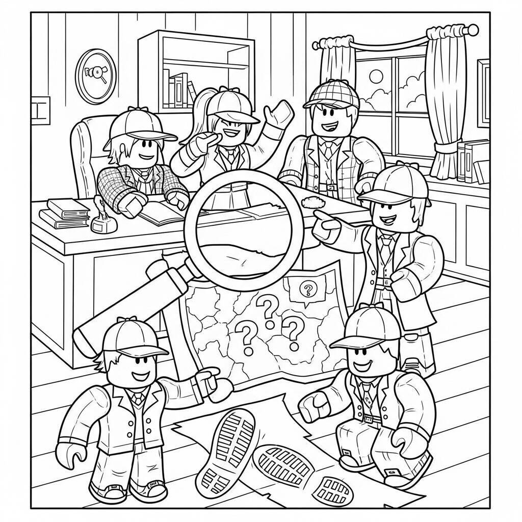 Desenho de Mistério do Roblox para Colorir