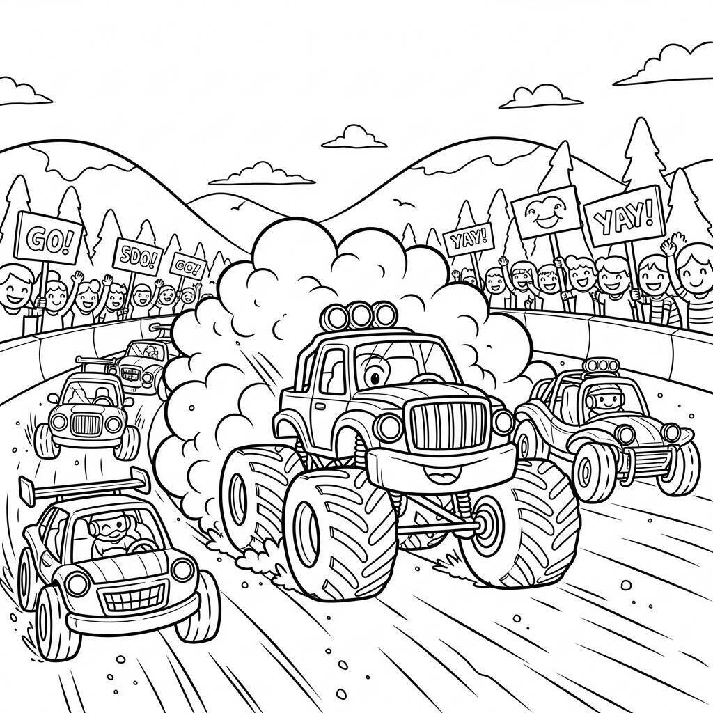 Desenho de Monster Truck para Crianças para Colorir