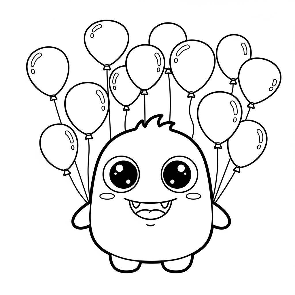 Kawaii Monster Coloring Page
