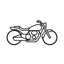 Desenho de Motocicleta com Estilo Minimalista para Colorir