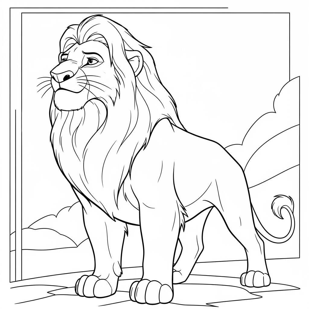 Desenho de Mufasa para Colorir
