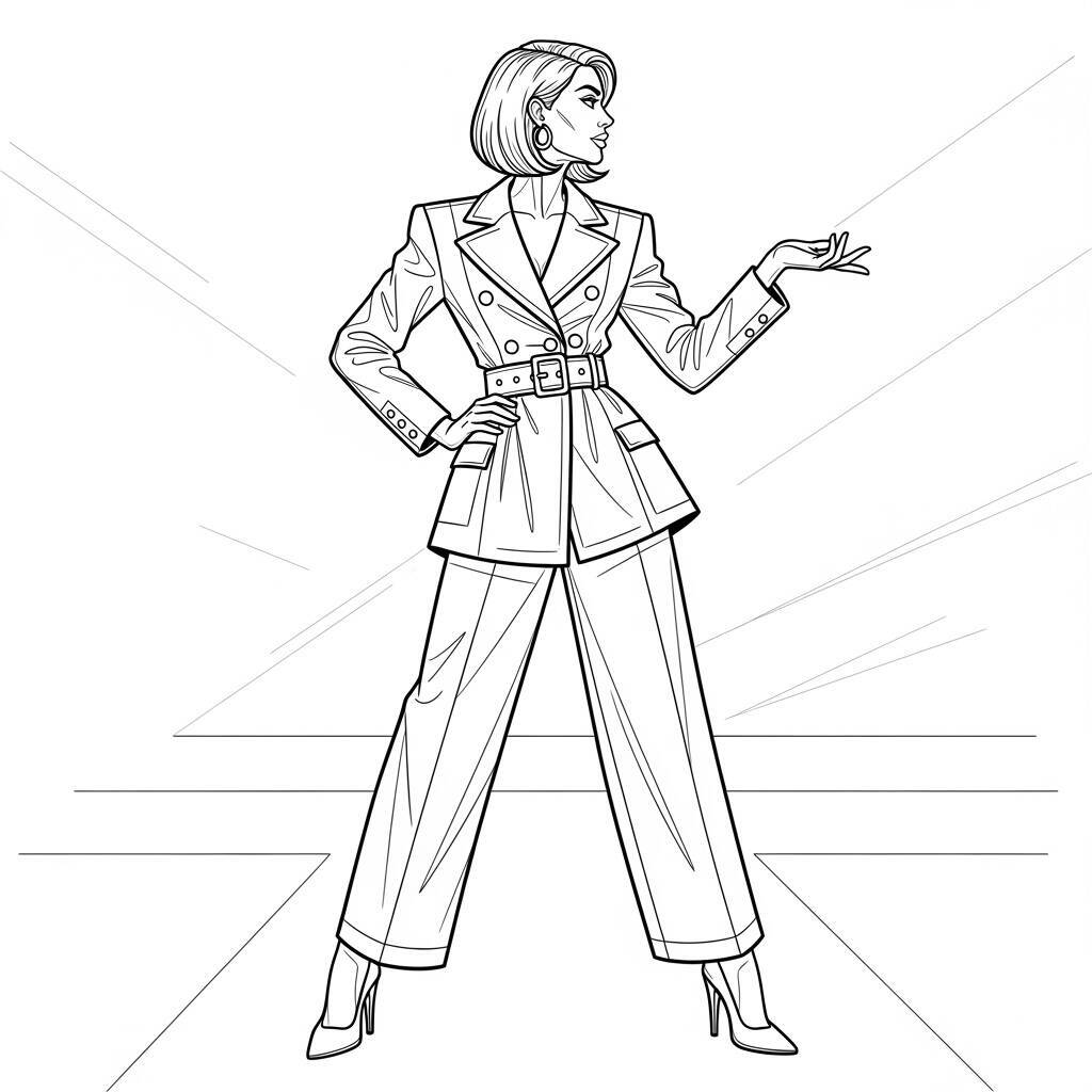 Desenho de Mulher Adulta e Moda para Colorir