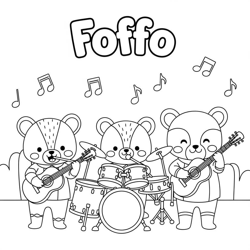 Cute Music Coloring Page
