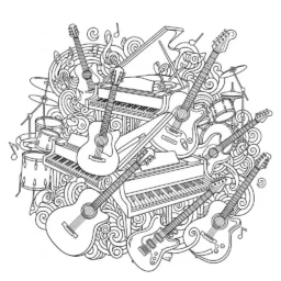 Desenho de Música para Colorir