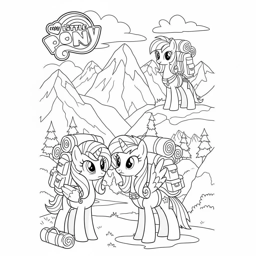 Desenho de My Little Pony Aventura na Montanha para Colorir