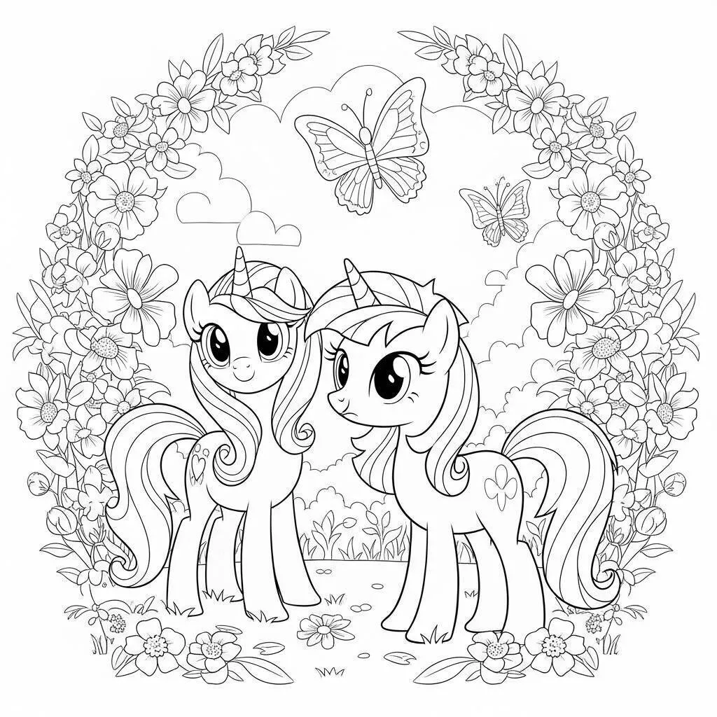 Desenho de My Little Pony Cores da Primavera para Colorir