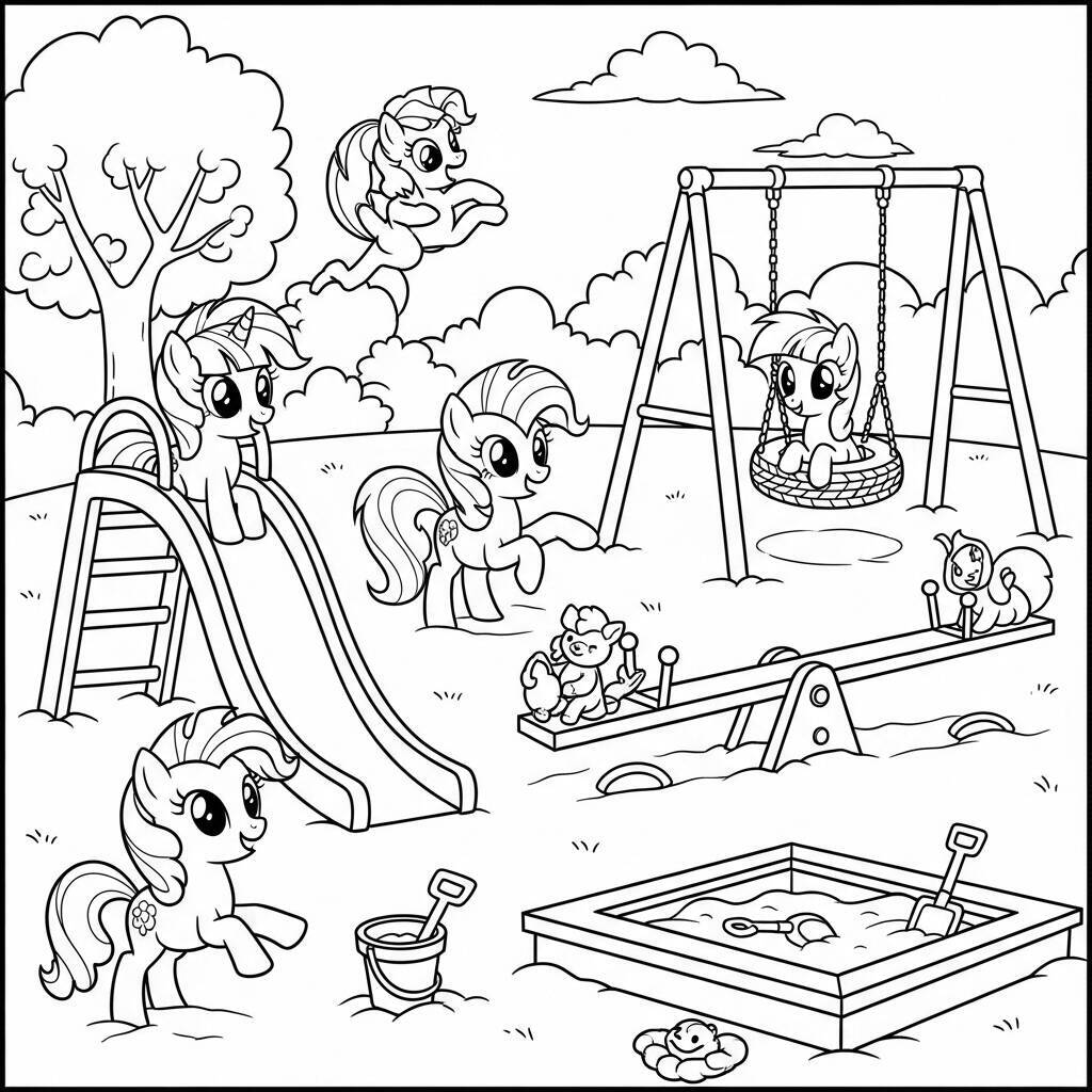 Desenho de My Little Pony Divertido e Brincalhão para Colorir