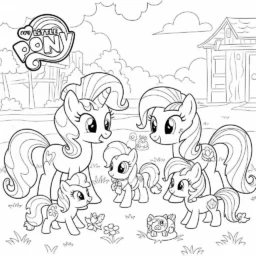 Desenho de My Little Pony e os Animais de Estimação para Colorir