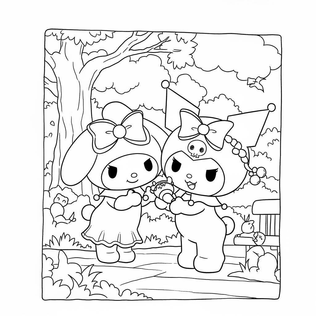 Meine Melodie und Kuromi Malseite