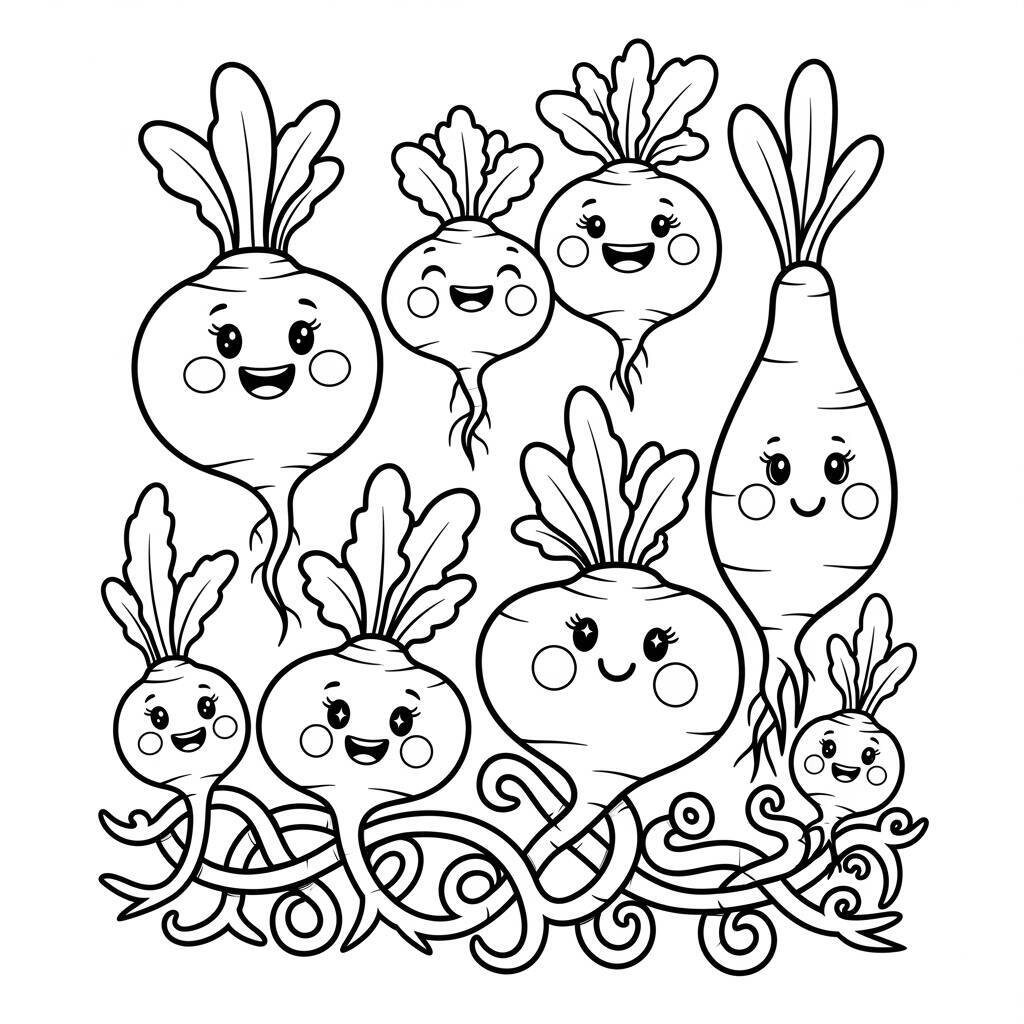 Desenho de Nabo para Colorir