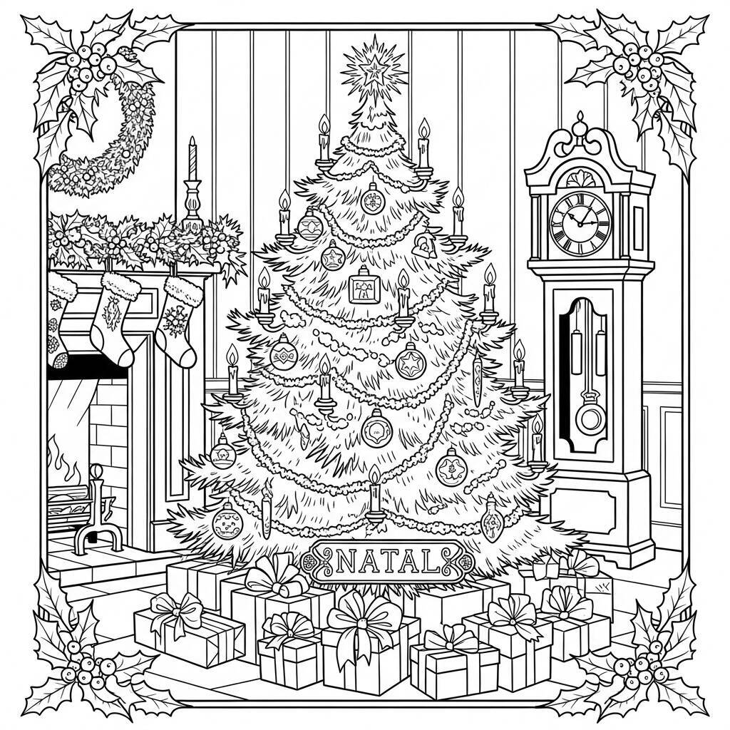 Coloriage de Noël vintage