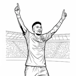 Desenho de Neymar Celebrando um Gol para Colorir