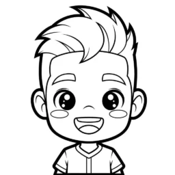 Desenho de Neymar em Estilo Kawaii para Colorir