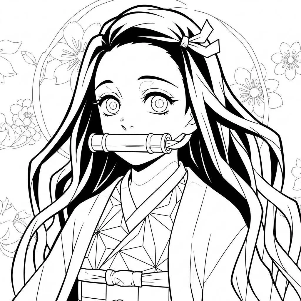 Desenho de Nezuko Kamado para Colorir