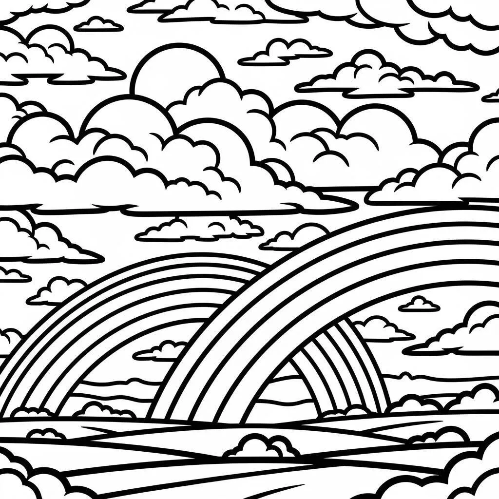 Desenho de Nuvens para Colorir