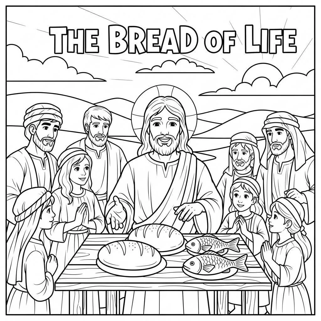 Desenho-de-O-Pao-da-Vida-para-Colorir Desenho de O Pão da Vida para Colorir