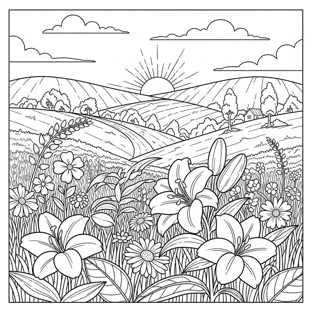 Coloriage Lys des champs