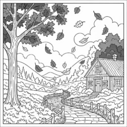 Desenho de Outono para Colorir