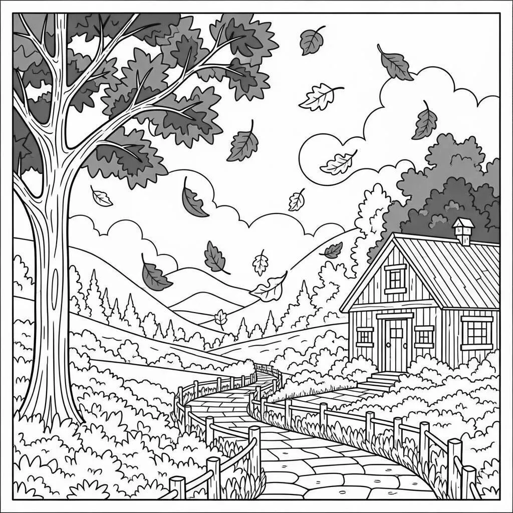 Desenho de Outono para Colorir