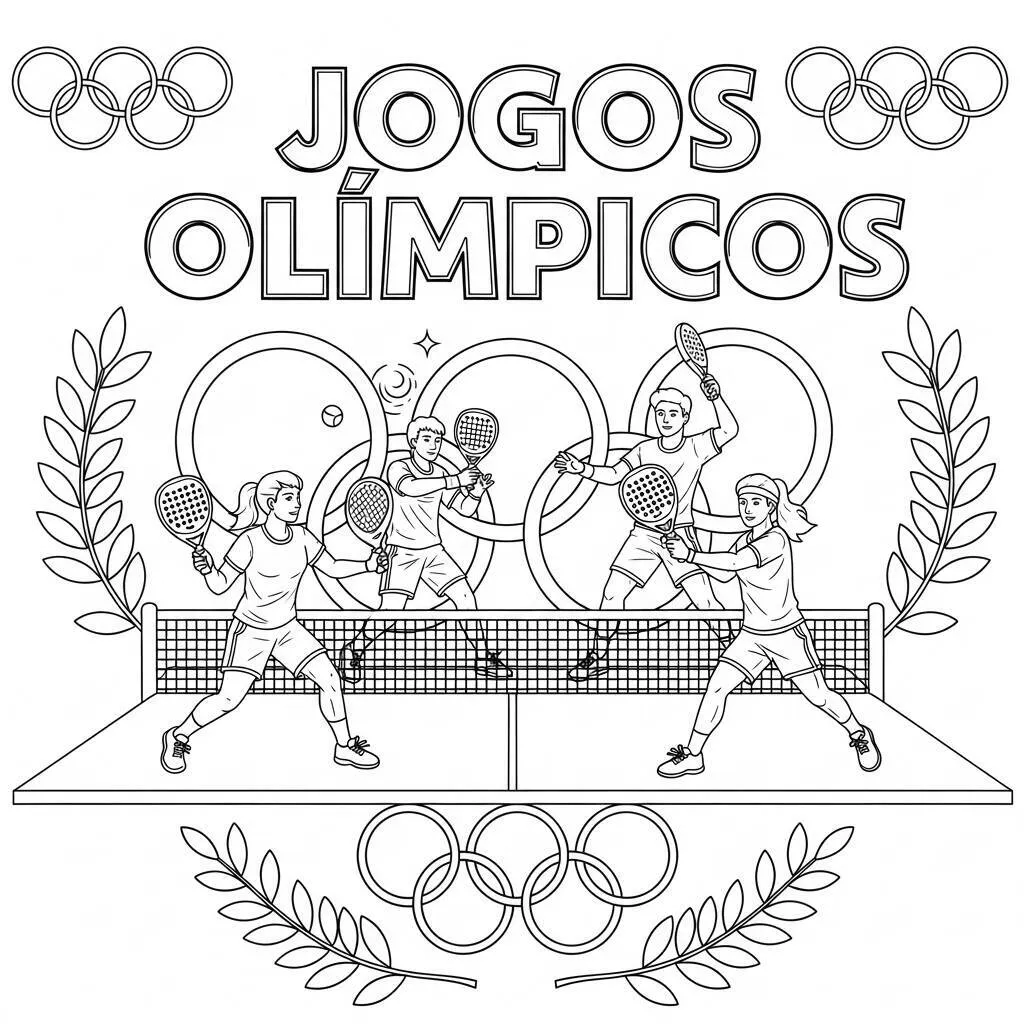 Desenho de Padel para Colorir