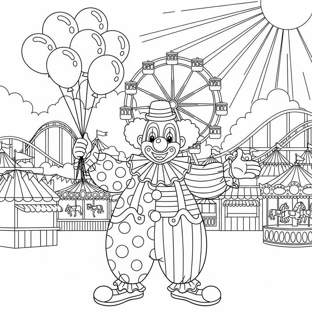 Desenho de Palhaço de Carnaval para Colorir
