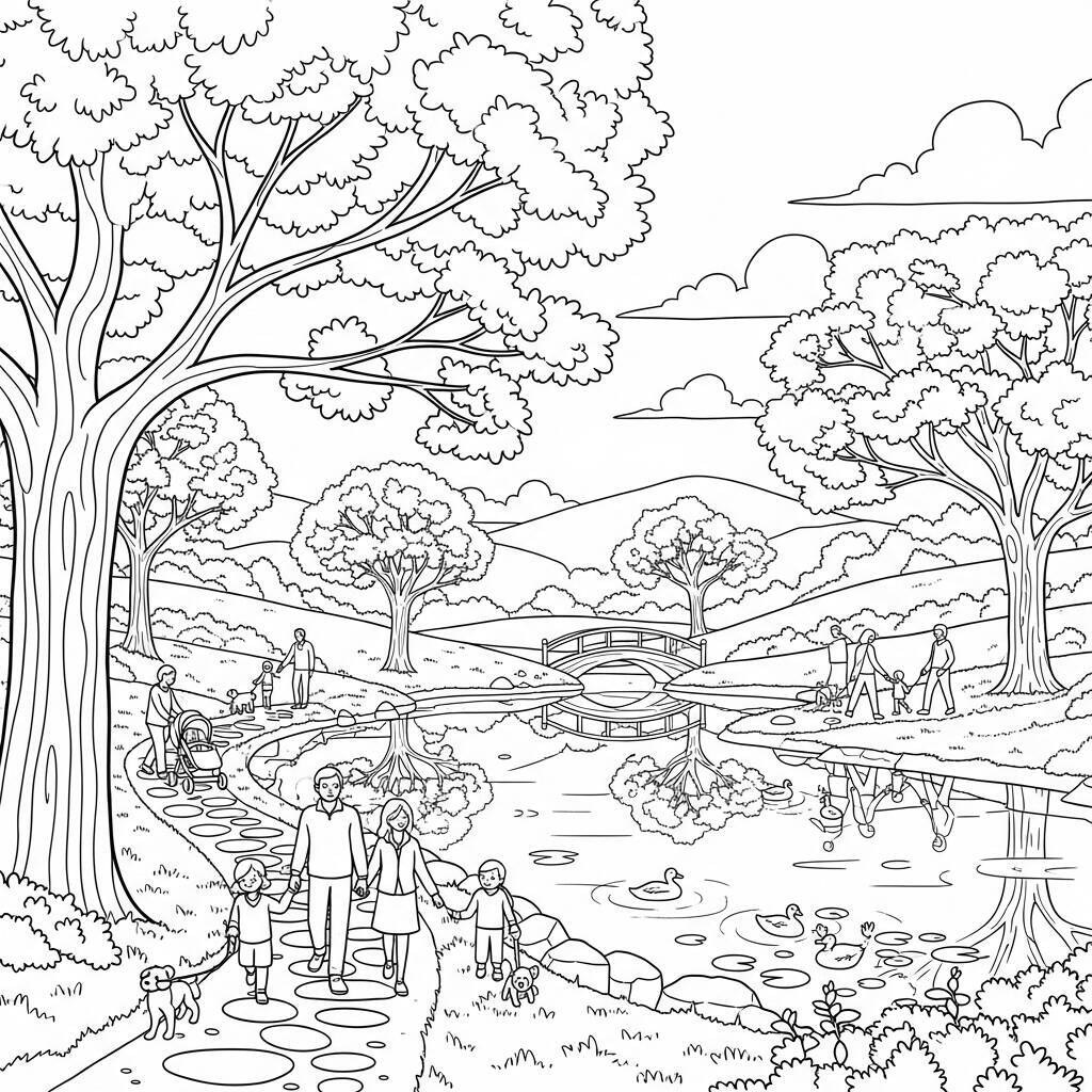 Desenho de Parque para Colorir